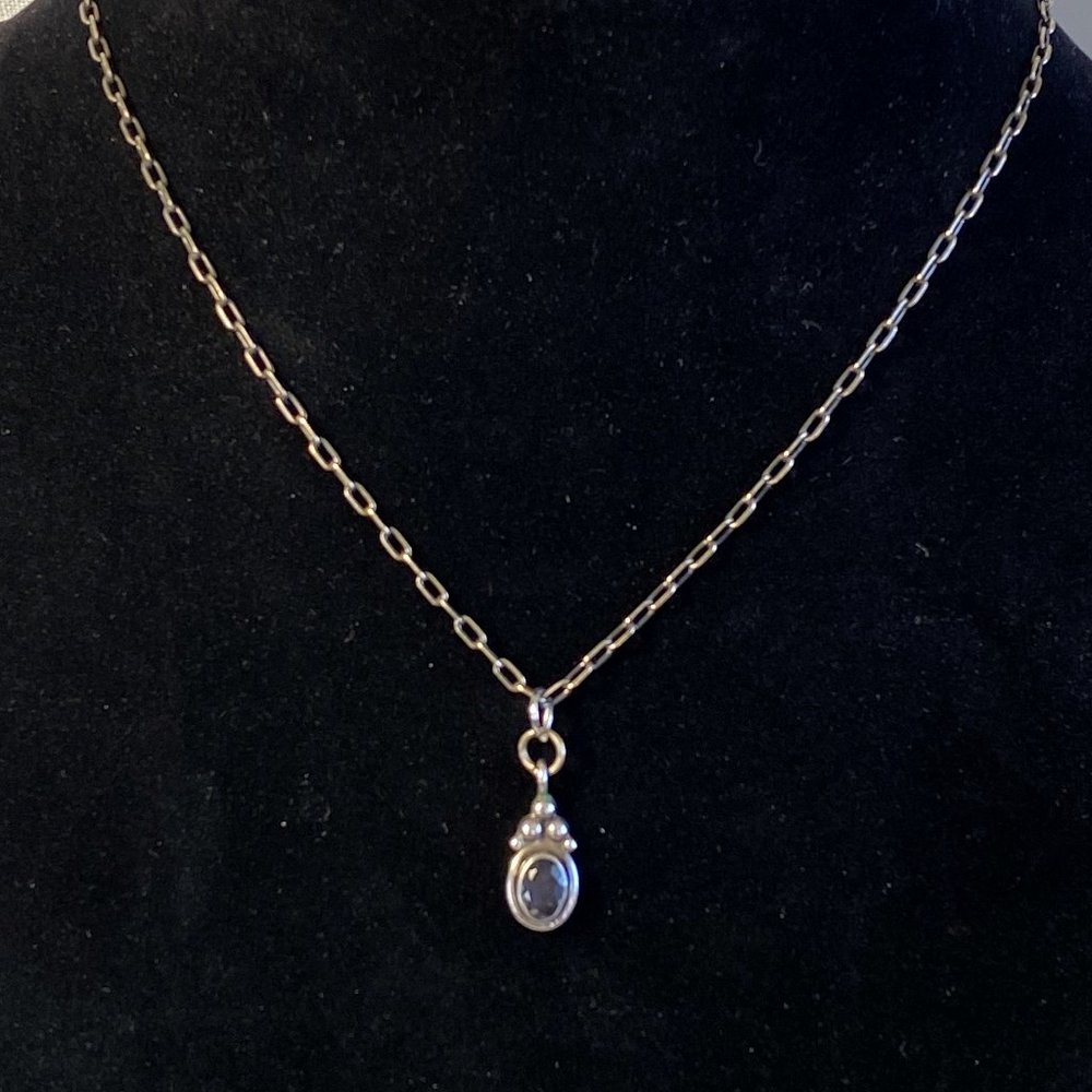 Vintage Sterling & Amethyst Pendant Necklace